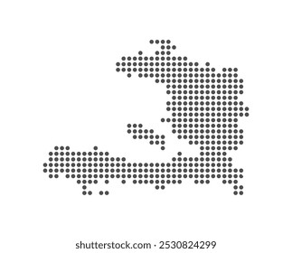 Haiti - Dotted Map. Map formed by Dots. Vector Illustration