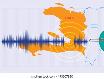 Haiti Earthquake Concept. Editable Clip Art.