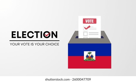 Haiti election 2025 concept, democracy, flag. Vector icon illustration