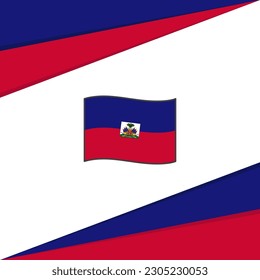Plantilla de diseño de fondo de resumen de bandera de Haití. Afiche del Día de la Independencia de Haití en medios sociales. Bandera de Haití