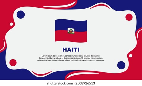 Haiti Flag Abstract Background Flat Design Template. Haiti Independence Day Banner Wallpaper Vector Illustration. Haiti Cartoon