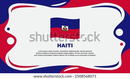 Haiti Flag Abstract Background Flat Design Template. Haiti Independence Day Banner Wallpaper Vector Illustration. Haiti Flag