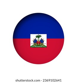 Haitifahne - hinter dem zerschnittenen Kreissähler-Papierloch mit Innenschatten.
