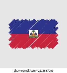 Haiti Flag Brush. National Flag