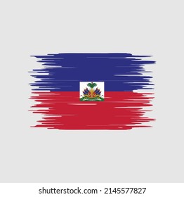 Haiti Flag Brush Strokes. National Flag