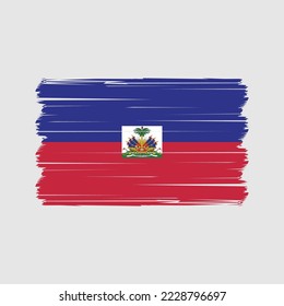 Ilustración del vector del pincel de bandera de Haití