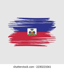 Haiti Flag Brush Vector Illustration