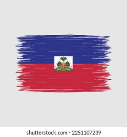 Ilustración del vector del pincel de bandera de Haití
