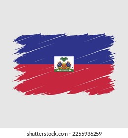 Haiti Flag Brush Vector Illustration