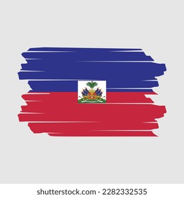 Ilustración del vector del pincel de bandera de Haití