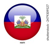 HAITI flag button on white background