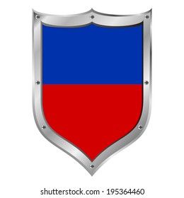 Haiti flag button on a white background. Vector illustration.