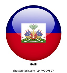 HAITI flag button on white background