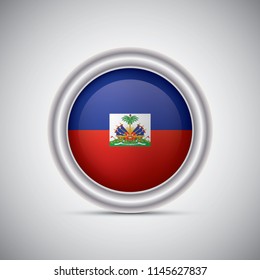 Haiti flag button style. Vector image