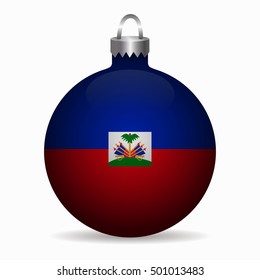 haiti flag christmas ball vector