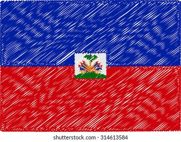 haiti flag embroidered zigzag