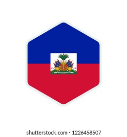 Haiti flag. Haiti hexagon flag.