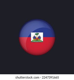 Haiti flag icon,Round Haiti flag icon vector isolated, Iceland flag button.