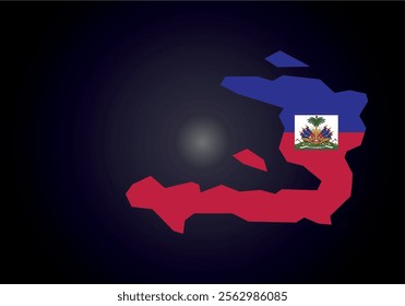 Haiti flag and map vector.