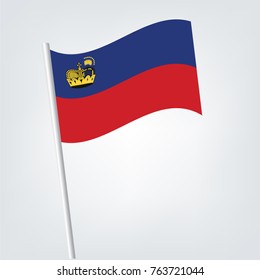 Haiti Flag with Metal Pole. Vector illustration.