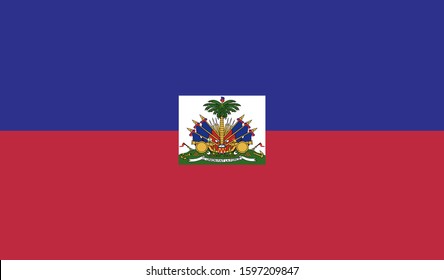 Haiti flag national American flat icon, America country illustration vector 