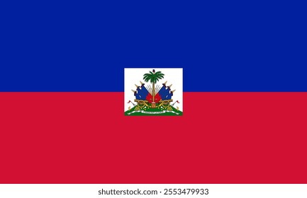 Haiti flag in official colors, dimensions and aspect ratio. Vector flag symbolizing national pride, identity, heritage, patriotism and authority