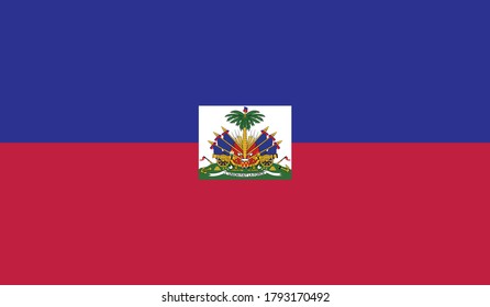 Haiti flag, official colors and proportion correctly Vector