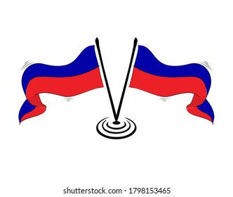 Haiti flag on white background in vector illustration