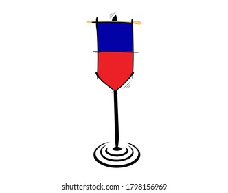 Haiti flag on white background in vector illustration