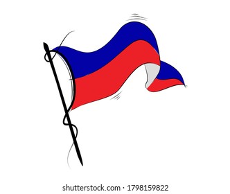 Haiti flag on white background in vector illustration
