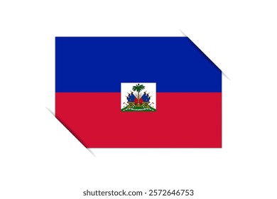 Haiti flag - rectangle colorful flag representing a country cultural identity and heritage. The essence of national pride and unity. Attached by the corners in a paper album