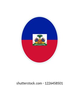 Haiti flag. Haiti round flag.
