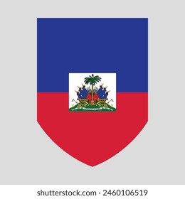 Haiti Flag in Shield Shape Frame