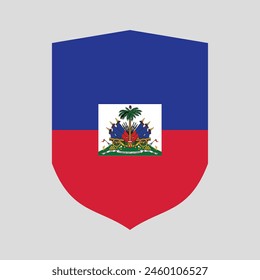 Haiti Flag in Shield Shape Frame