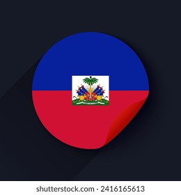 Haiti Flag Sticker Vector Illustration
