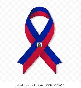 Haiti flag stripe ribbon vector illustration on a transparent background vector image (PNG).