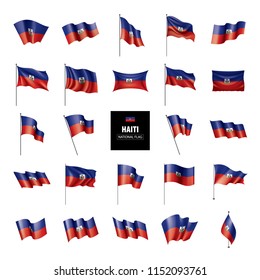 Haiti flag, vector illustration on a white background