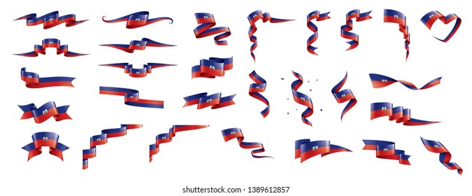 Haiti flag, vector illustration on a white background