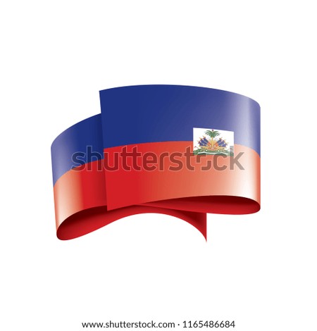 Haiti flag, vector illustration on a white background