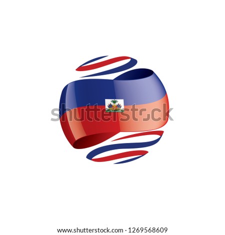 Haiti flag, vector illustration on a white background