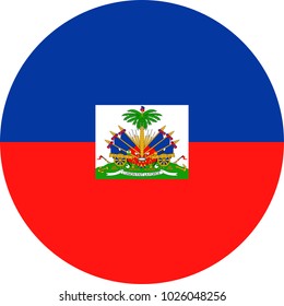 Haiti Flag Vector Round Flat Icon - Illustration