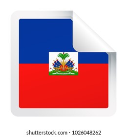 Haiti Flag Vector Square Corner Paper Icon - Illustration