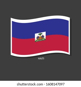 Haiti flag Vector waving with flags.