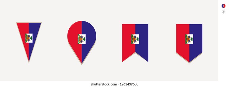 Haiti flag in vertical design, vector illustration.
