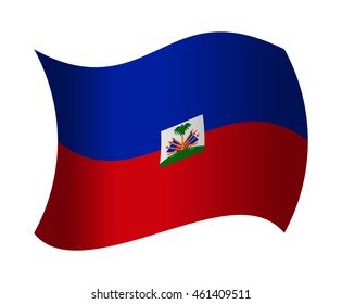 haiti flag waving in the wind