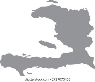 Haiti Grey Map Silhouette Vector