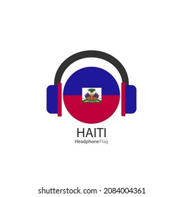 Haiti headphone flag vector on white background. 