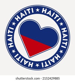 Haiti heart flag badge. From Haiti with love logo. Support the country flag stamp. Vector illustration.