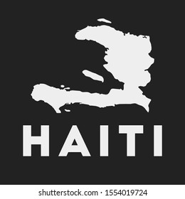 Haiti icon. Country map on dark background. Stylish Haiti map with country name. Vector illustration.