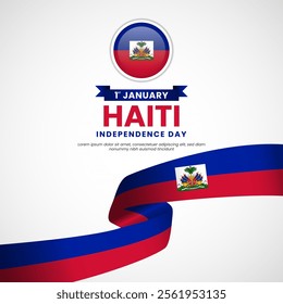 Haiti Independence Day square banner Background Design for post, feed, greeting cards